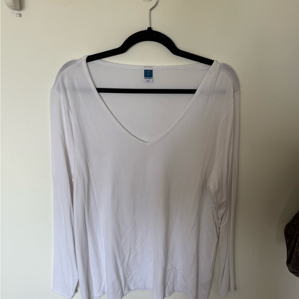 Old Navy White V-Neck Blouse